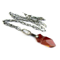 naszyjnik z kłem Swarovski Red Magma - Naszyjniki - Biżuteria
