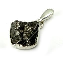 meteoryt,srebro,blask,surowy,kosmos,medalion,styl - Wisiory - Biżuteria