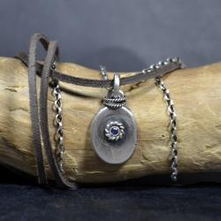 surowy wisior,srebro z cyrkonią, - Naszyjniki - Biżuteria