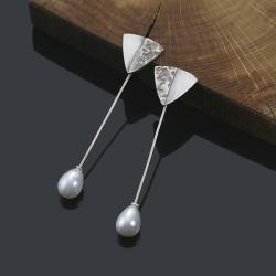 srebrne kolczyki,kolczyki z perłami - Kolczyki - Biżuteria