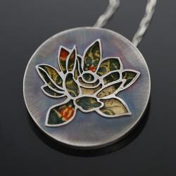 kwiat lotosu wisior,wisiorek ze srebra, - Wisiory - Biżuteria