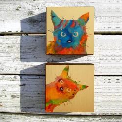 koty,abstrakcja,kolor - Obrazy - Wyposażenie wnętrz