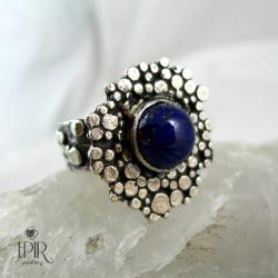pierścień srebrny z lapis lazuli - Pierścionki - Biżuteria
