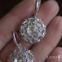 Kryształowe,lodowe,krótkie,ślubne,eleganckie - Kolczyki - Biżuteria