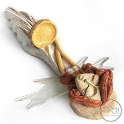 święta,świecznik,płaskorzeźba,aniołek - Ceramika i szkło - Wyposażenie wnętrz