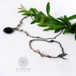 naszyjnik z onyksem,organiczna bransoleta,alabama - Komplety - Biżuteria