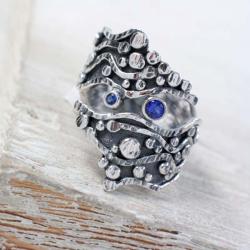 Srebrny pierścionek z cyrkoniami - Pierścionki - Biżuteria