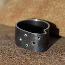 geometryczny pierścionek,pierscionek z cyrkoniami - Pierścionki - Biżuteria