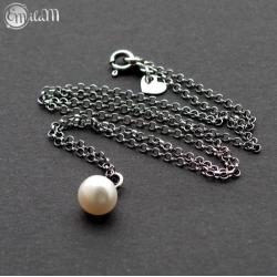 Naszyjnik ze srebra i naturalnej perły - Naszyjniki - Biżuteria