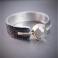 Pierścionki srebrno-złoty pierścionek z diamentem rose cut