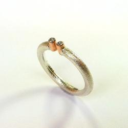 pierścionek,szafir,leukoszafir,złoto,srebro - Pierścionki - Biżuteria