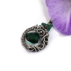 wisior,zielony,wire-wrapping,misterny,elegancki - Wisiory - Biżuteria