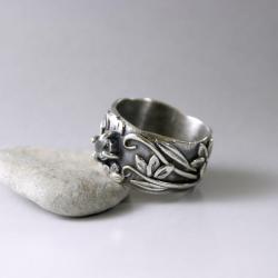 kwiatowy,srebrny pierścionek,Marta Grzywna - Pierścionki - Biżuteria