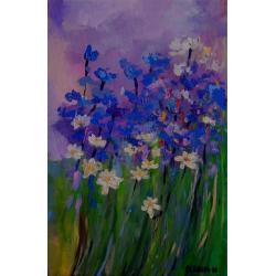 fiolet,zieleń,łąka,kwiaty - Obrazy - Wyposażenie wnętrz