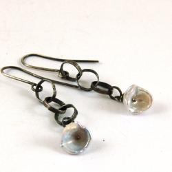 srebrne kolczyki z perłami keishi - Kolczyki - Biżuteria