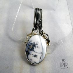 Wisior srebrny z agatem dendrytowym - Wisiory - Biżuteria