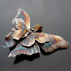 motyl,broszka,opal,duża broszka,srebrny motyl - Broszki - Biżuteria
