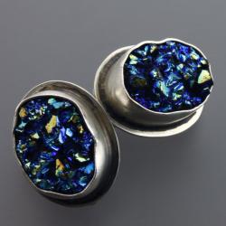 druzy blue - Klipsy - Biżuteria