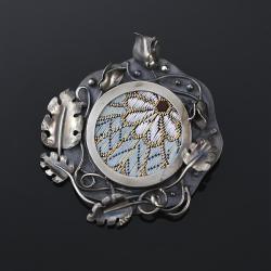 srebrna broszka,secesyjna broszka ze srebraa - Broszki - Biżuteria