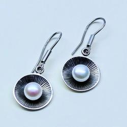 srebro z perłami,perły naturalne,kolczyki,srebro - Kolczyki - Biżuteria
