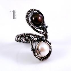 pierścionek z perłą,srebrny pierścionek - Pierścionki - Biżuteria