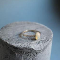 pierścionek srebro opal klasyka mini - Pierścionki - Biżuteria