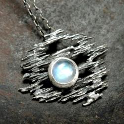 wisior - srebro z kamieniem księżycowym - Wisiory - Biżuteria