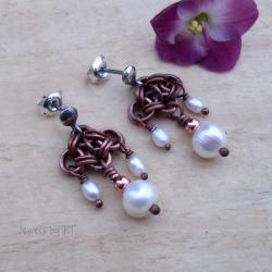 lekkie,romantyczne,perły,chainmaille,Jewels by KT - Kolczyki - Biżuteria
