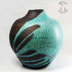 raku,wazon ceramiczny,ceramika,technika raku, - Ceramika i szkło - Wyposażenie wnętrz