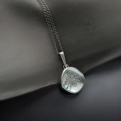 srebrny,wisior,z kryształem andara - Wisiory - Biżuteria