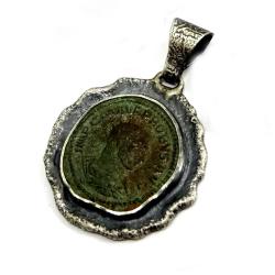 srebrny,wisior,srebro,moneta,okazały,Rzym,moneta - Wisiory - Biżuteria