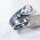 Pierścionki Srebrny,regulowany pierścionek z kryształem