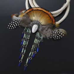 indiański naszyjnik,naszyjnik z piórami - Naszyjniki - Biżuteria