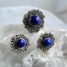 Komplety komplet biżuterii srebrnej z lapis lazuli