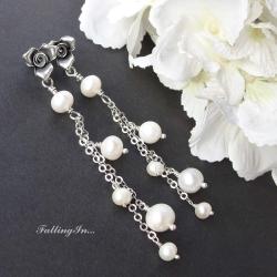 kolczyki,z perłami,ślubne,romantyczne - Kolczyki - Biżuteria