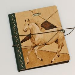 szkicownik,notatnik,pirografia,koń - Notesy - Akcesoria
