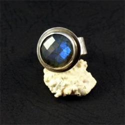 srebrny pierścionek z labradorytem - Pierścionki - Biżuteria