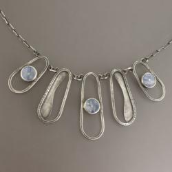 srebrny naszyjnik z kyanitemi - Naszyjniki - Biżuteria