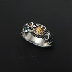 pierścionek,srebrny,z cytrynem,obrączka - Pierścionki - Biżuteria