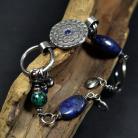 Bransoletki srebrna mandala,bransoletka z lapis lazuli
