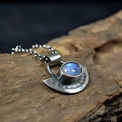 naszyjnik srebro z kamieniem księżycowym, - Naszyjniki - Biżuteria
