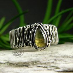 srebro,turmalin,pierścień - Pierścionki - Biżuteria