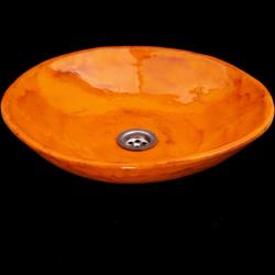 pomarańczowa umywalka,ręcznie robiona - Ceramika i szkło - Wyposażenie wnętrz