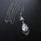 Wisiory srebrny,naszyjnik,z opalem dendrytowym,z perłą