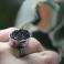 Pierścionki pierścionek srebro druza agat black