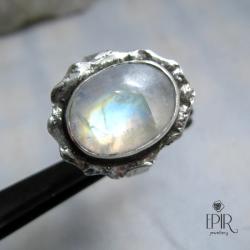 Pierścionek srebrny z kamieniem księżycowym - Pierścionki - Biżuteria
