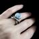 Pierścionki Masywny pierścionek z kamieniem księżycowym
