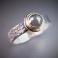 Pierścionki srebrno-złoty pierścionek z diamentem rose cut