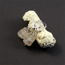 srebrne kolczyki z kwarcem - Kolczyki - Biżuteria