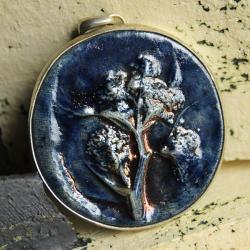 wisior,ceramika,raku,granat,drzewo,srebro - Wisiory - Biżuteria